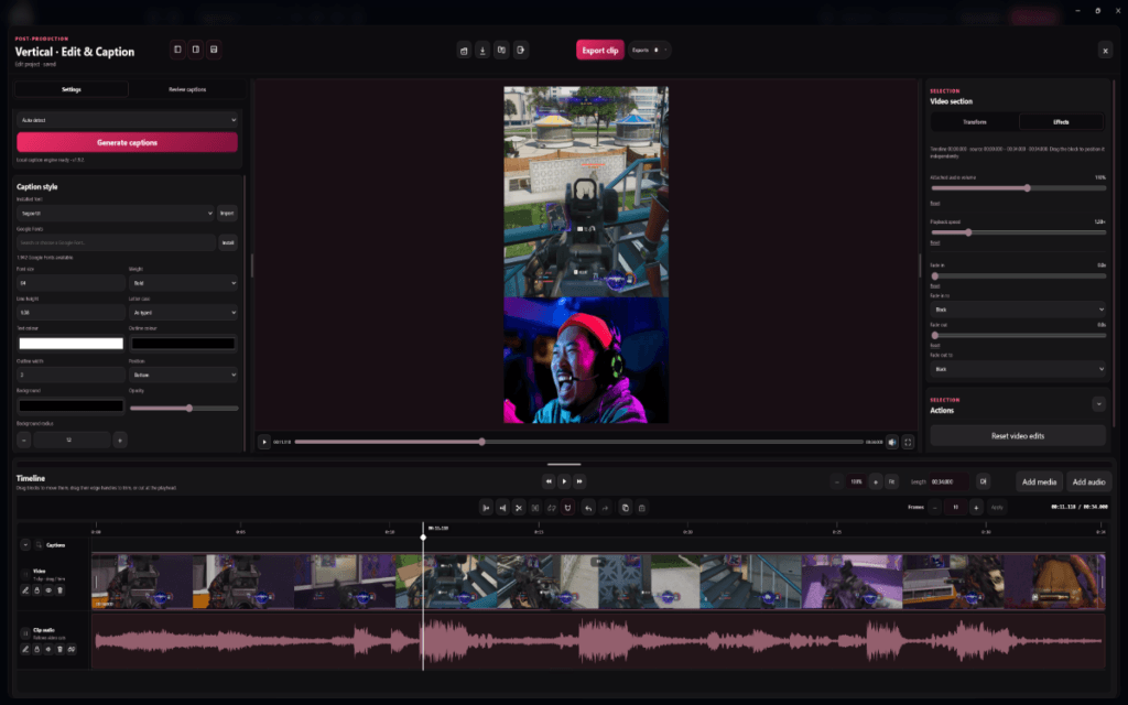Cutscene Replay Clip Video Editor. Format Clip fast and export ready for socials